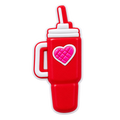 Piros tumbler szívószál charm 8mm