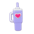 Lila tumbler szívószál charm 8mm