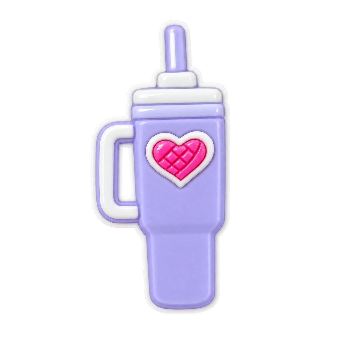 Lila tumbler szívószál charm 8mm
