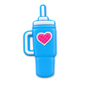 Kék tumbler szívószál charm 8mm
