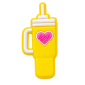 Sárga tumbler szívószál charm 8mm