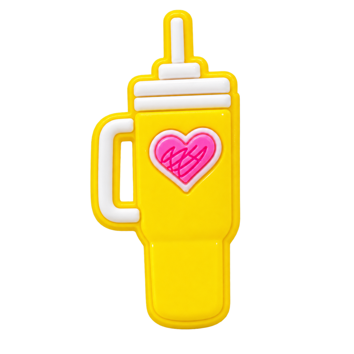Sárga tumbler szívószál charm 8mm